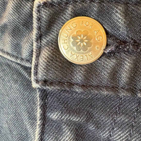 Alexa Chung for AG Adriano Goldschmied Washed Black Denim Shorts Size 27 - Picture 2 of 7